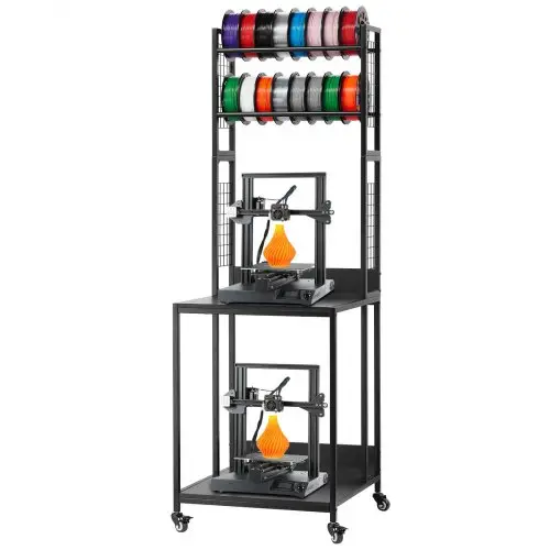 VEVOR 4-laags mobiel filament-opslagrek, filament-opslagrek voor 3D-printers, filamentspoelhouder op wielen, organizerstandaard voor 3D-printstudio