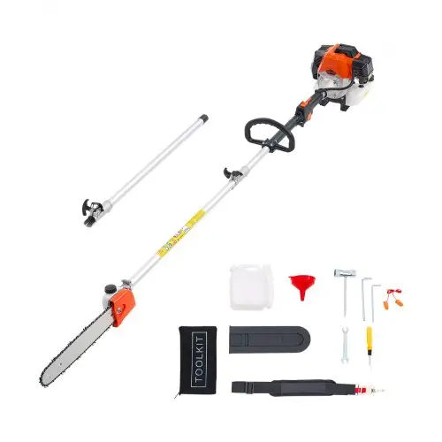 VEVOR Benzine snoeischaar, 2-takt, 52 cc, kettingzaag, telescopische zaag met uitschuifbare steel van 2,2–2,94 m, zaagblad van 35,6 cm, brandstoftank van 850 ml, voor krachtig en veilig zagen in hoge boomtoppen
