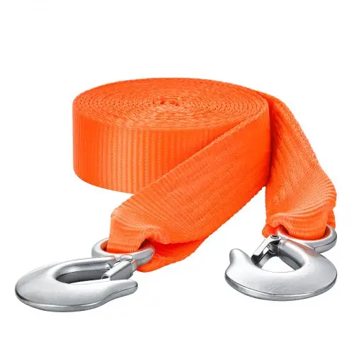 VEVOR ATV-sleepkabel met haak, 50,8 mm x 6,1 m sleepkabel, breeksterkte van 7700 kg, bergingskabel met veiligheidshaak voor vrachtwagens en voertuigen, sleepaccessoires voor pechhulp