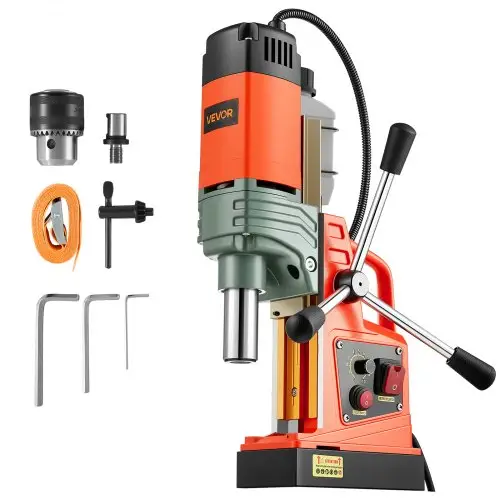 VEVOR Magnetische Boormachine 1350 W 50 mm Boordiameter, 12500 N Vermogen, Draagbare Magnetische Boormachine met Regelbare Snelheid & Weldon As, voor Metaaloppervlakken Industrie DIY