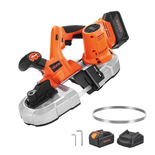 VEVOR 20V snoerloze lintzaag, zaagdiepte 65x65mm, metaallintzaag met borstelloze motor, 4000mAh accu en oplader, variabele snelheid 0-192 m/min, ideaal voor het zagen van metaal en hout