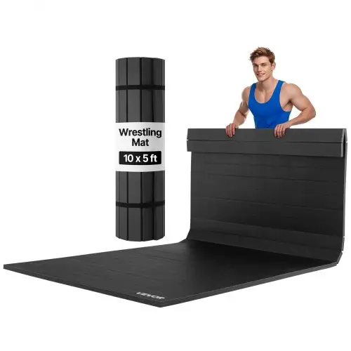 VEVOR Martial Arts Mat 3 x 1,5 m voor thuistrainingen, waterdichte oprolbare trainingsmatten, fitnessmat voor gymnastiek, tatami, jiu-jitsu, MMA, judo, boksen, sportmat, yogamat, zwart