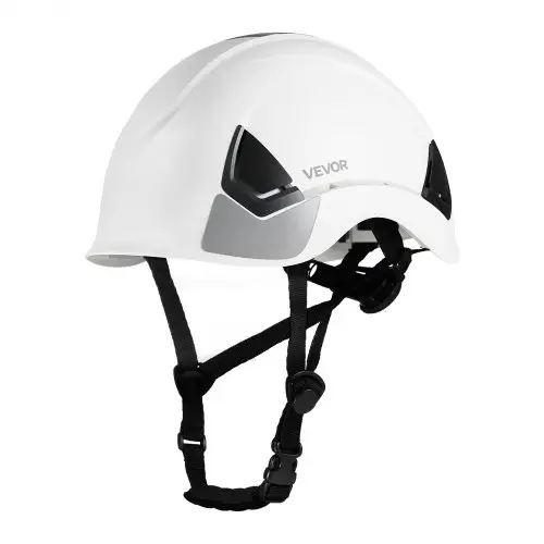 VEVOR ANSI/ISEA Z89.1 goedgekeurde ABS-veiligheidshelm met 6-punts ratelbevestiging, verstelbare industriële helm, geventileerde bouwhelm, werkhelm voor industriële bouwwerkkleding, wit