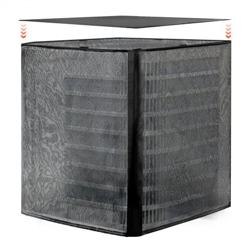 VEVOR Airconditionerhoes, 914 x 914 x 1010 mm beschermhoes, tweelaagse beschermhoes, afneembaar dak, waterdicht polyester, universele HVAC-beschermer voor buitenairconditioners, zwart