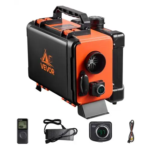 VEVOR Diesel Luchtverwarmer 5-8KW DC 12 V/24 V Draagbare Standkachel (Alles-in-één) met afstandsbediening en LCD-scherm, Laag geluidsniveau, 4,5 L Brandstoftank voor Vrachtwagens en Campers