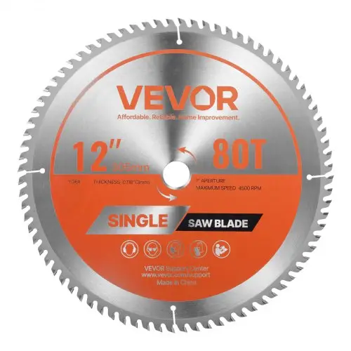 VEVOR cirkelzaagblad (305 mm diameter & 80 scherpe tanden & 3 mm dikte) voor multiplex OSB hardhout, compatibel met cirkelzaag, gelegeerd zaagblad met geluiddempende verwarmingskanalen