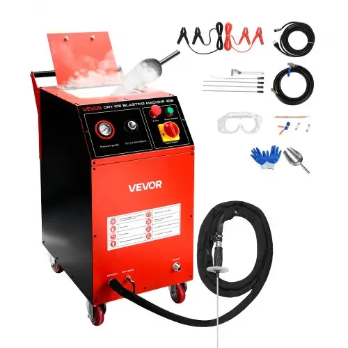 VEVOR Droogijsstraalmachine, 7,5 kg, Droogijsstraalsysteem met 4 sproeiers, Droogijsstraalmachine, Instelbare druk, Droogijsstraalmachine voor de auto-, scheeps-, luchtvaart- en chemische industrie