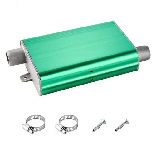VEVOR Diesel kacheldemper uitlaatdemperset met 2 klemmen en schroeven, aluminiumlegering, parkeerverwarmingsgeluiddemper voor 2 kW / 5 kW / 8 kW parkeerverwarming