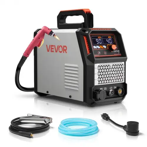 VEVOR Plasmasnijder, 65A, Pilot Arc Plasmasnijmachine zonder hoge frequentie - met 2T/4T-functie en instelbare PT-tijd, digitaal display, IGBT-omvormer voor thuisreparaties en werkplaatsen