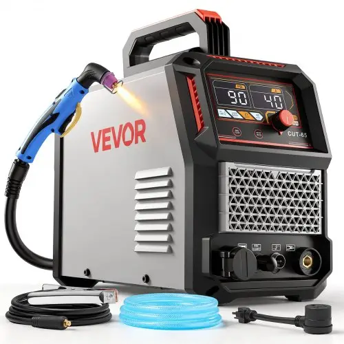 VEVOR plasmasnijder, 65 A contactloze pilootboogplasmasnijder, digitaal display, IGBT-inverter met 2T/4T-functie en instelbare PA/PT-tijd voor thuisreparaties en werkplaatsen.