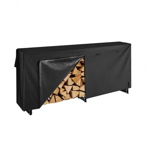VEVOR Metalen brandhoutrek, 257x36x117 cm, Metalen brandhoutopslag, Max. draagvermogen 300 kg, Brandhoutopslag, Stapelhulp voor veranda's, terrassen en tuinen