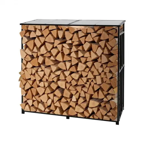 VEVOR Metalen haardhoutrek, 1850x700x1800 mm, haardhoutrek, houtopslag, max. belasting 300 kg, haardhoutrek, haardhoutopslag, stapelhulp voor open haard, terras, achtertuin