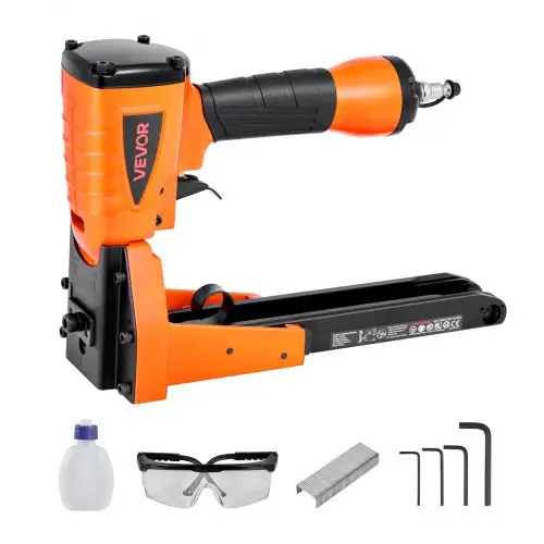 VEVOR Pneumatische dozensluiter, dozensluitnietmachine voor 34,8 mm kroon, 16 mm en 19 mm lengte, 70-120 PSI dozendekselnietmachine voor dozen, dozen sluiten, verpakken