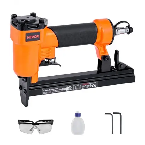 VEVOR Pneumatische spijkermachine, pneumatische nietmachine voor fijne draadnieten uit de 71-serie, kroon van 9,1 mm, lengte 4-16 mm, 70-110 PSI, pneumatisch spijkerpistool voor houtbewerking, stoffering en doe-het-zelfprojecten