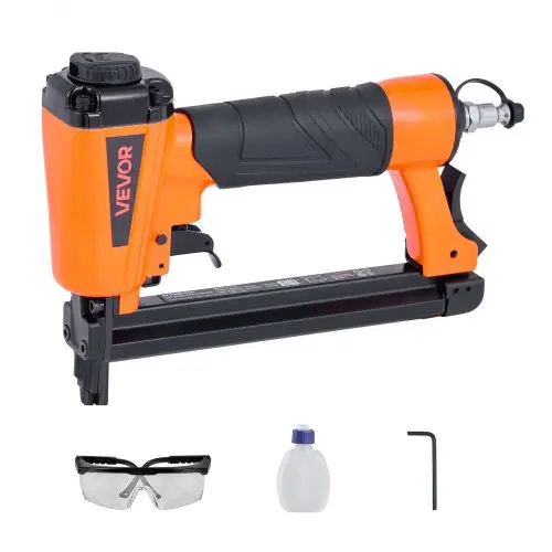 VEVOR Pneumatische spijkermachine, T50 Pneumatische nietmachine voor 10,8 mm kroon, 4-16 mm lange nieten, 70-110 PSI nietmachine voor houtbewerking, stoffering, textiel, knutselen, doe-het-zelfprojecten