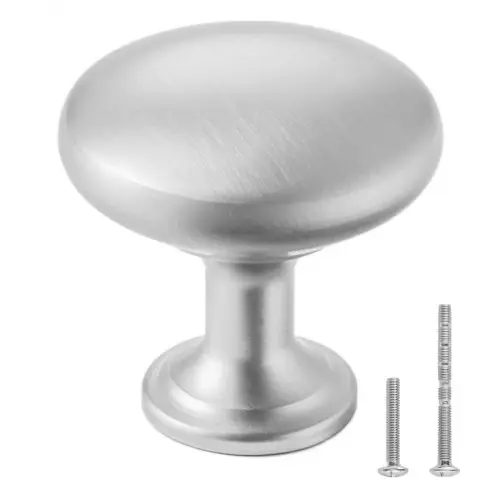 VEVOR meubelknoppen, verpakking van 25 stuks, 28 mm kastknoppen van zinklegering, massieve keukenknoppen, ladeknoppen met schroeven voor badkamer, kasten, laden, keuken, nikkelkleur