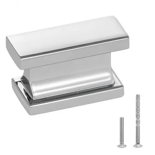 VEVOR kastknoppen, 10 stuks, 1,4 inch ladegrepen van zinklegering, rechthoekige massieve keukenkastknoppen, kastbeslag met schroeven voor badkamerkasten, laden, chroomkleur