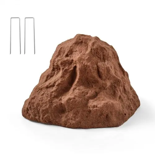VEVOR Cover Rock, kunstmatige stenen afdekking voor buiten, tuinrots, realistische steenlook, kunstmatige rots van polyresin voor landschapsarchitectuur, tuindecoratie, transformatorhuis, bruin, maat S