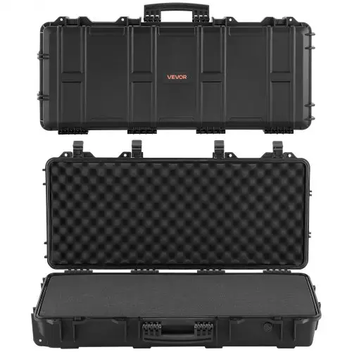 VEVOR Hard Shell Gun Case voor lange geweren, afsluitbare geweerkoffer met voorgesneden schuim, lange geweerkoffer, oprolbaar, IP67 waterdicht, 97,8 x 42 x 17,3 cm, zwart