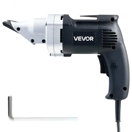 VEVOR elektrische plaatschaar, 4,0A snoermetaalschaar met 360° draaibare kop, variabele snelheid, continu knippen, zuivere snede voor 1,22 mm gegalvaniseerd staal, 1 mm roestvrij staal