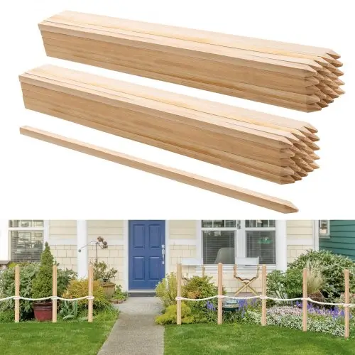 VEVOR Houten Palen, 50 stuks 19,05 x 19,05 x 914,4 mm Houten Palen, Scherpe Puntige Houten Palen, Vurenhouten Hekpalen, Modder Hekmarkeringen, Achtertuingrenzen, Basislijnen