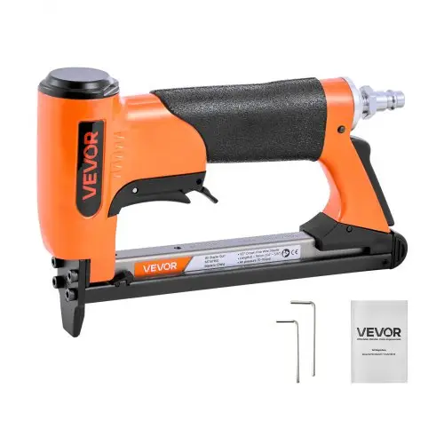 VEVOR Pneumatisch spijkerpistool, pneumatisch nietpistool voor fijne draadnieten uit de 50-serie, kroon van 12,8 mm, lengte 6-16 mm, max. 110 stuks. Pneumatisch spijkerpistool voor stoffering, houtbewerking en doe-het-zelfprojecten.
