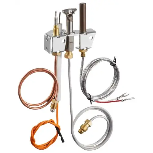 VEVOR aardgaswaakvlambrander, OE 4021-732, 25660 gasontsteker voor open haarden, vervanging met ontstekingsbuis, thermokoppel, thermozuil, draden, compatibel met Heatilator-modellen