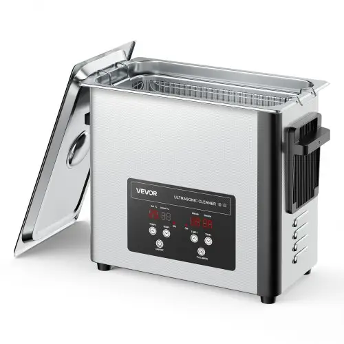 VEVOR 6 L Ultrasoonreiniger, professionele ultrasoon reinigingsmachine met reinigingsmand en digitaal display, 120 W roestvrij staal 40 kHz industriële reinigingsmachine voor horloges en sieraden