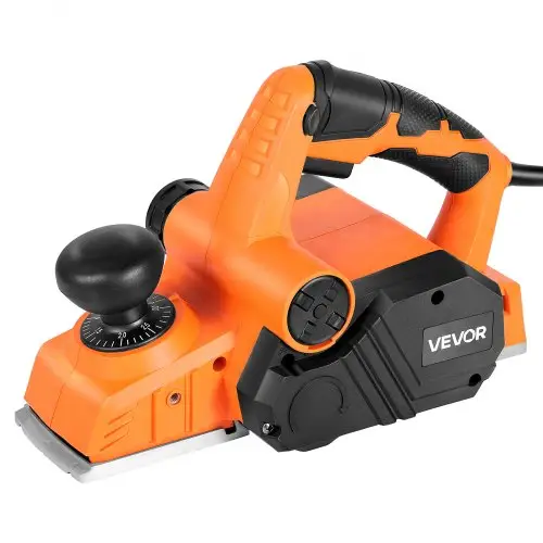 VEVOR elektrische schaafmachine, 82 mm snijbreedte, 900 W, 14500 tpm, handschaafmachine voor hout, met instelbare snijdiepte, 2 messen, voor houtbewerking, afschuinen, doe-het-zelfprojecten, schaafmachine
