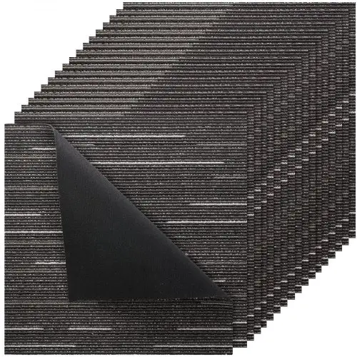 VEVOR Tapijttegels 609,6 x 609,6 x 6 mm, 24-pack, modulaire tapijtbedekking 9 m², herbruikbare tapijtvloer, eenvoudig zelf te vervangen voor woonkamer en kantoor, grijs