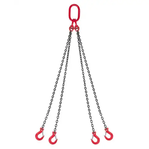 VEVOR kettingstrop, 6,3 mm x 1,5 m hijsketting met 4 haken, zware G80 staallegering hijsketting, 2993 kg, verstelbare motorkettingtakel voor het vastzetten van lading en slepen