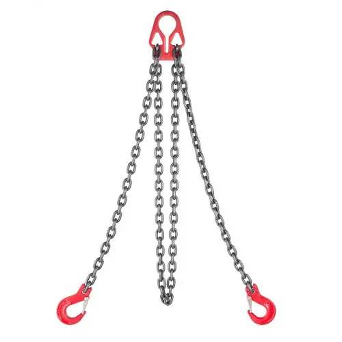 VEVOR kettingstrop, 8 mm x 3 m hijsketting met 2 haken, hijsstrop van G80 staallegering, kraanketting 3,17 T, bosbouwketting, verstelbare motorkettingtakel voor het slepen van lasten