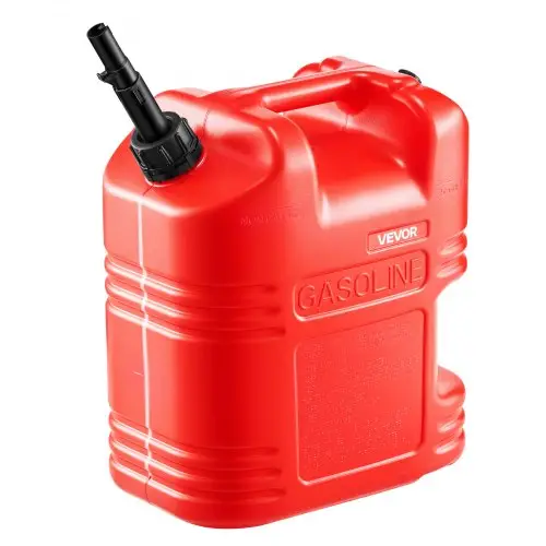 VEVOR Brandstofjerrycan, 19 l, benzinejerrycan met schenktuit en transparante schaalverdeling, max. debiet 15 l/min, vloeistofcontainer voor de meeste auto's, motoren, ATV's en UTV's, rood, 1 st.