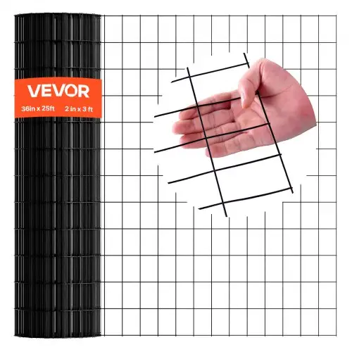 VEVOR elektrische omheining, 91 cm x 7,62 m, maaswijdte 5,08 x 7,62 cm, φ1,52 mm gegalvaniseerd staaldraadhek voor kippen, konijnen, vinylgecoate veeomheining voor dierenverblijven, kooidraad, tuinhekken