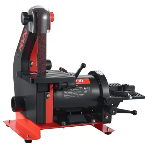 VEVOR Band- en schijfschuurmachine 250 W, 127 mm schijfschuurmachine en 25,4 x 762 mm bandschuurmachine, met 0-45° verstelbare werktafel en stofafzuigaansluiting voor houtbewerking, messen slijpen