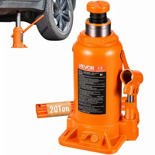 VEVOR hydraulische krik, flessenkrik, 20 ton, hefbereik 225–435 mm, zware flessenkrik voor auto's, SUV's, pick-ups, autoreparatie, huisliften, landbouwmachines, oranje