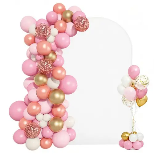 VEVOR Trouwboog, 2,2 x 1,2 m, Achtergrondboog, 1 stuk. Goudkleurige metalen boog, Trouwboog, Ballonnenboog met hoes voor bruiloften, verjaardagsfeesten, feestdagen en ceremoniedecoratie.