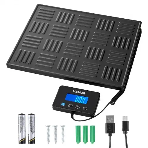 VEVOR digitale pakketweegschaal, 20/100 g, dubbele nauwkeurigheid, platformweegschaal tot 300 kg met hold/tarra-functie en lcd-display, voor pakketten, post, bagage, inclusief batterij en oplaadkabel