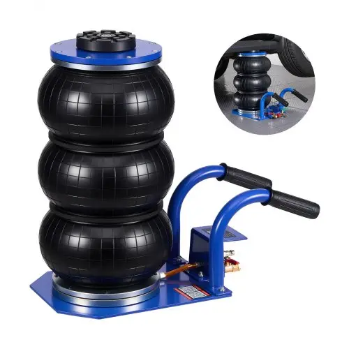 VEVOR 3-tons pneumatische autokrik met 6 stalen buizen, korte hendel en drievoudige luchtvering, maximale hefhoogte 45 cm, snel heffen, luchtkrik voor auto's, SUV's, pick-ups en werkplaatsen