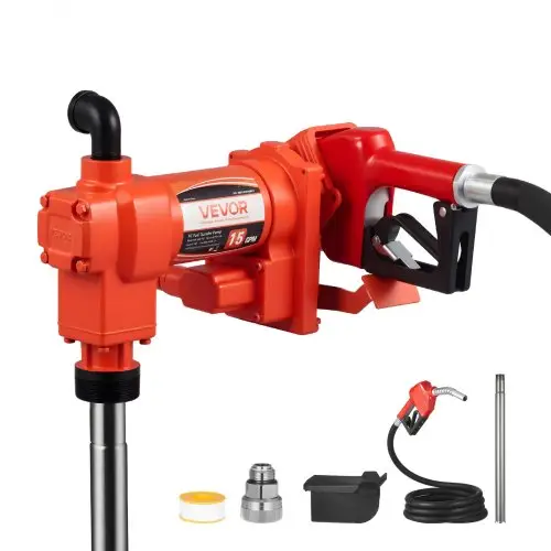 VEVOR brandstofovervoerpomp, 230V AC, elektrische dieselovervoerpomp, 57 l/min, met automatische brandstofafsluiting, afvoerslang, voor benzine, kerosine, biodiesel en ethanolmengsel.