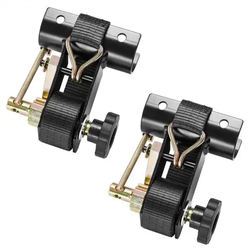 VEVOR Ladderframe Spanbanden, 47,5–50,8 mm, Zwarte Ronde Buis Montage, 38 mm x 2,25 m, Ratelbanden met Dubbele J-haken, 226,8 kg Draagvermogen, met Gespsluiting (Set van 2)