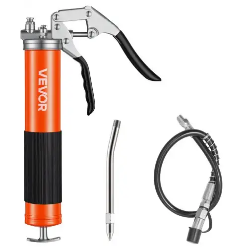 VEVOR Vetpistool, 551 bar, Vetpistoolset met pistoolgreep en een inhoud van 0,4 liter, Vetpistool voor bediening met één hand, inclusief 45,7 cm flexibele slang, 1 verlengbuis en 1 scherp mondstuk voor gebruik in auto's en boten.