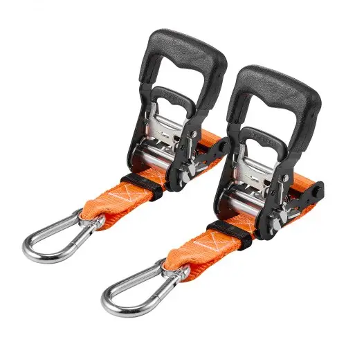 VEVOR Spanbanden, 38,1 x 1828,8 mm, Spanbanden met Karabijnhaak, 1100 kg breeksterkte, Draagtas, Ratelmechanisme voor verhuizingen, aanhangers, motorfietsen, kajaks, autodaken, Set van 2