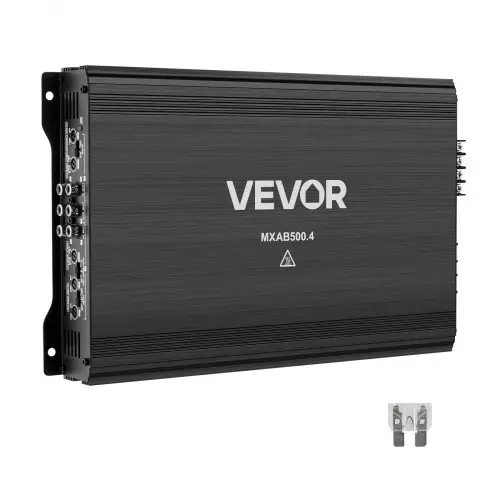 VEVOR 4-kanaals auto-versterker, klasse AB-brugversterker, max. 4 x 250 W bij 4 ohm / 4 x 500 W bij 2 ohm, krachtige versterker voor SUV's, pick-ups en terreinwagens, multi-kanaals audioversterker