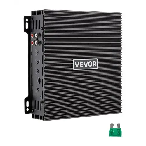 VEVOR 2-kanaals auto-versterker, klasse AB brugversterker, max. 2 x 300 W bij 4 ohm / 2 x 600 W bij 2 ohm, krachtige versterker voor SUV's, pick-ups en terreinwagens, meerkanaals audioversterker