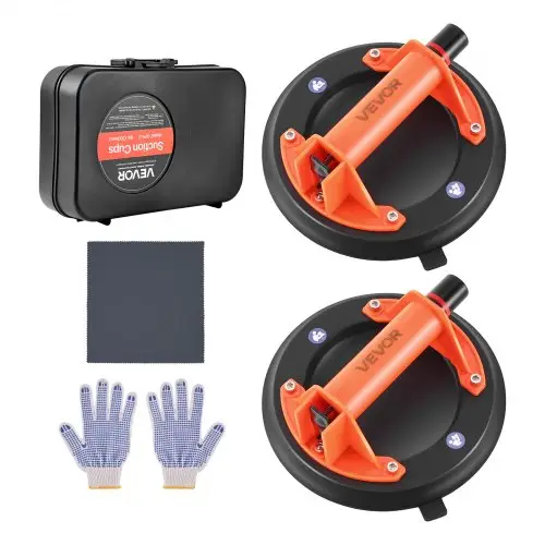VEVOR Vacuümzuiglift, 203 mm glaslift met ABS-handgreep, 180 kg hefvermogen, tegelzuignap met draagtas voor het tillen van tegels, graniet, gipsplaten en ramen (2 stuks)