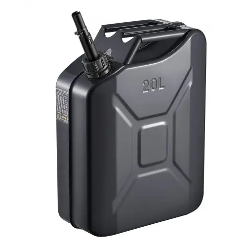 VEVOR metalen brandstofkan 20 liter, benzinekan met schenktuit en comfortabele handgreep, debiet van 6 l/min, lekvrij en corrosiebestendig, ideaal voor auto's, motoren, ATV's en UTV's, zwart