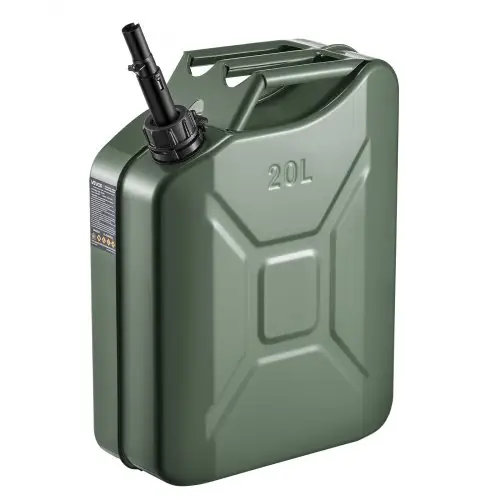 VEVOR metalen brandstofkan 20 liter, benzinekan met schenktuit en comfortabele handgreep, debiet van 6 l/min, lekvrij en corrosiebestendig, ideaal voor auto's, motoren, ATV's en UTV's, zwart
