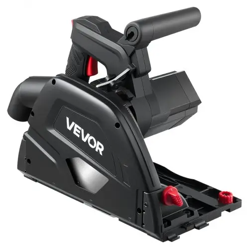 VEVOR invalzaag, 165,1 mm, handcirkelzaag met 48-tands hardmetalen zaagblad, hoekverstelling 0–45°, zaagdiepte 55 mm, voor hout en kunststof, geleiderail niet inbegrepen