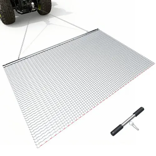 VEVOR getrokken eg, 201x122 cm, weide-eg, akker-eg van gegalvaniseerd staal met sleepketting, aanbouwdeel voor ATV's, UTV's en tractoren voor het egaliseren van grindwegen, paden en velden.